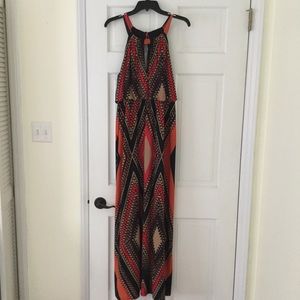 Geometric Patterned Maxi Dress - Multicolor